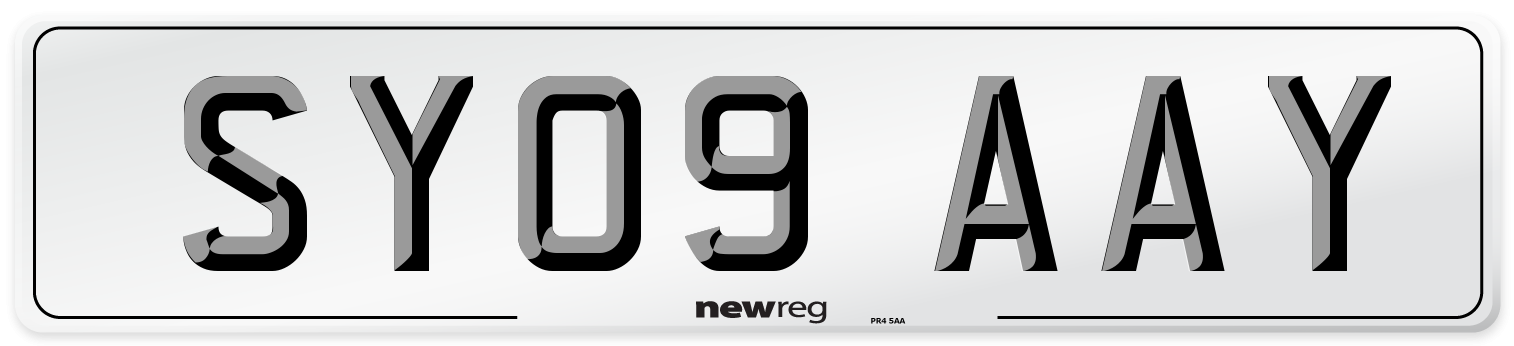 SY09 AAY Number Plate from New Reg
